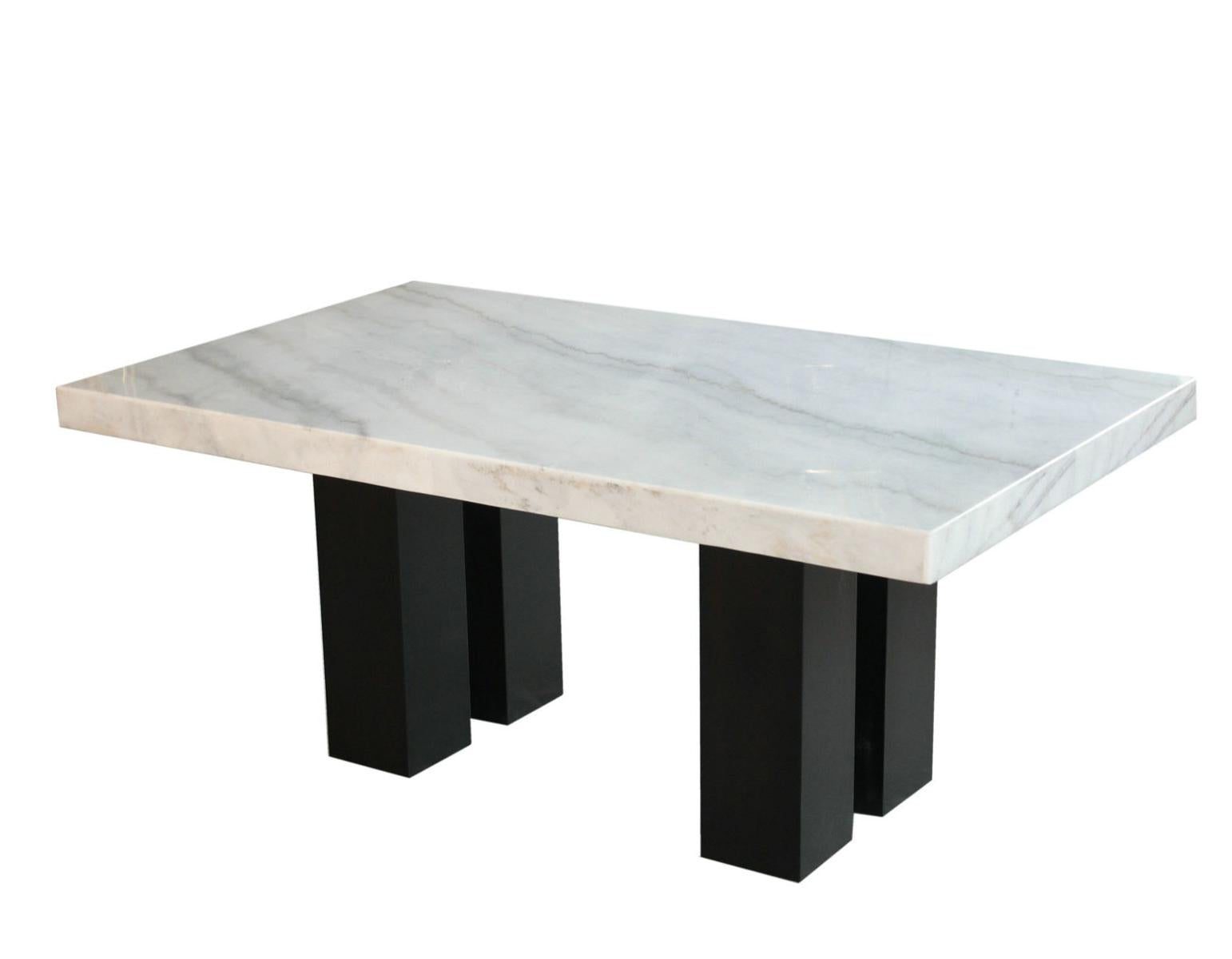Steve Silver Camila Marble Top Dining Table in White - Luxury Home Furniture (MI)