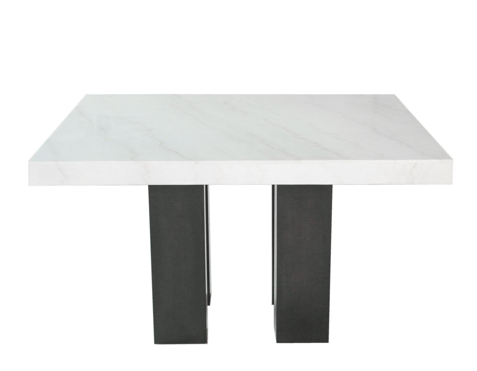 Steve Silver Camila Marble Top Counter Table in White