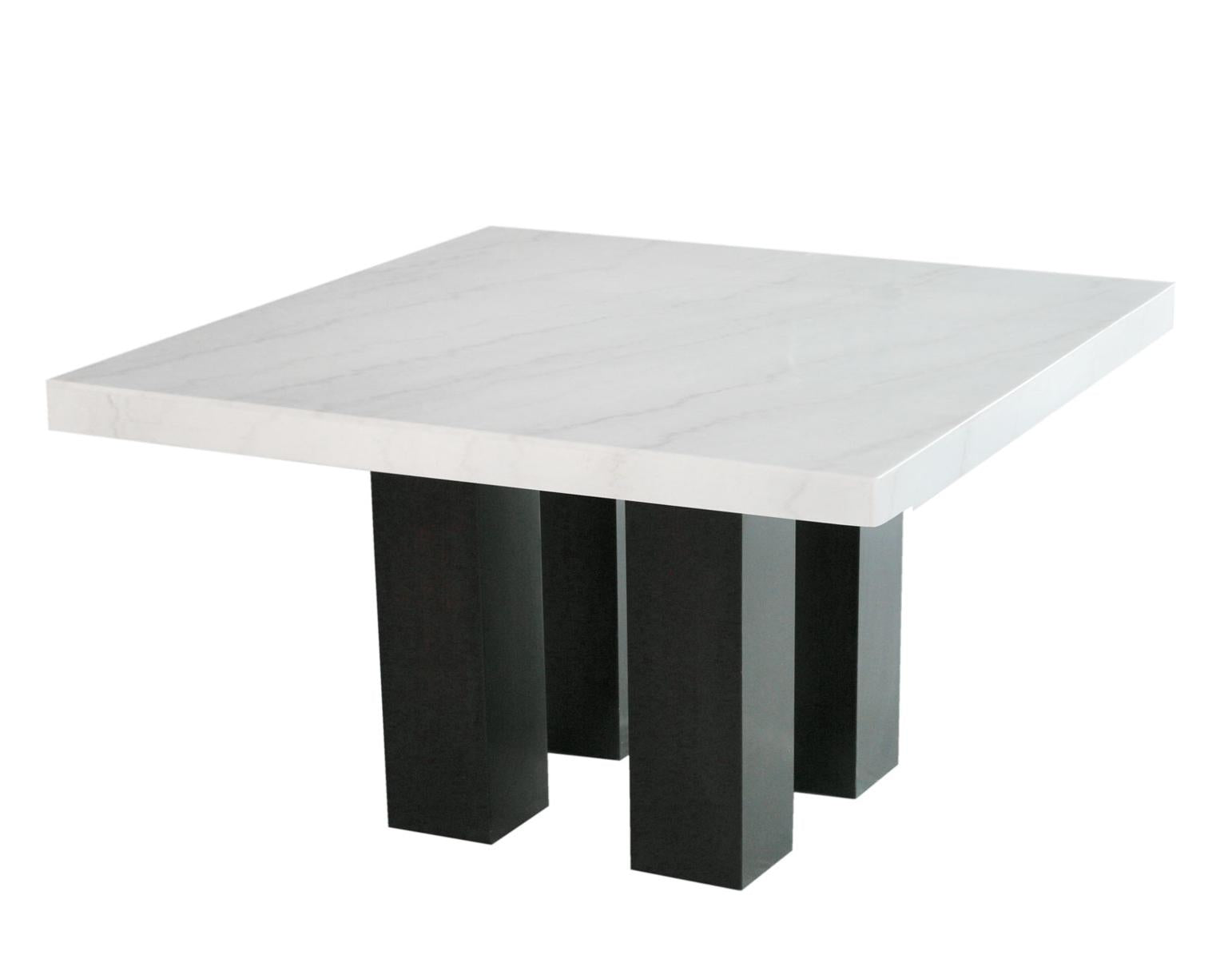 Steve Silver Camila Marble Top Dining Table in White