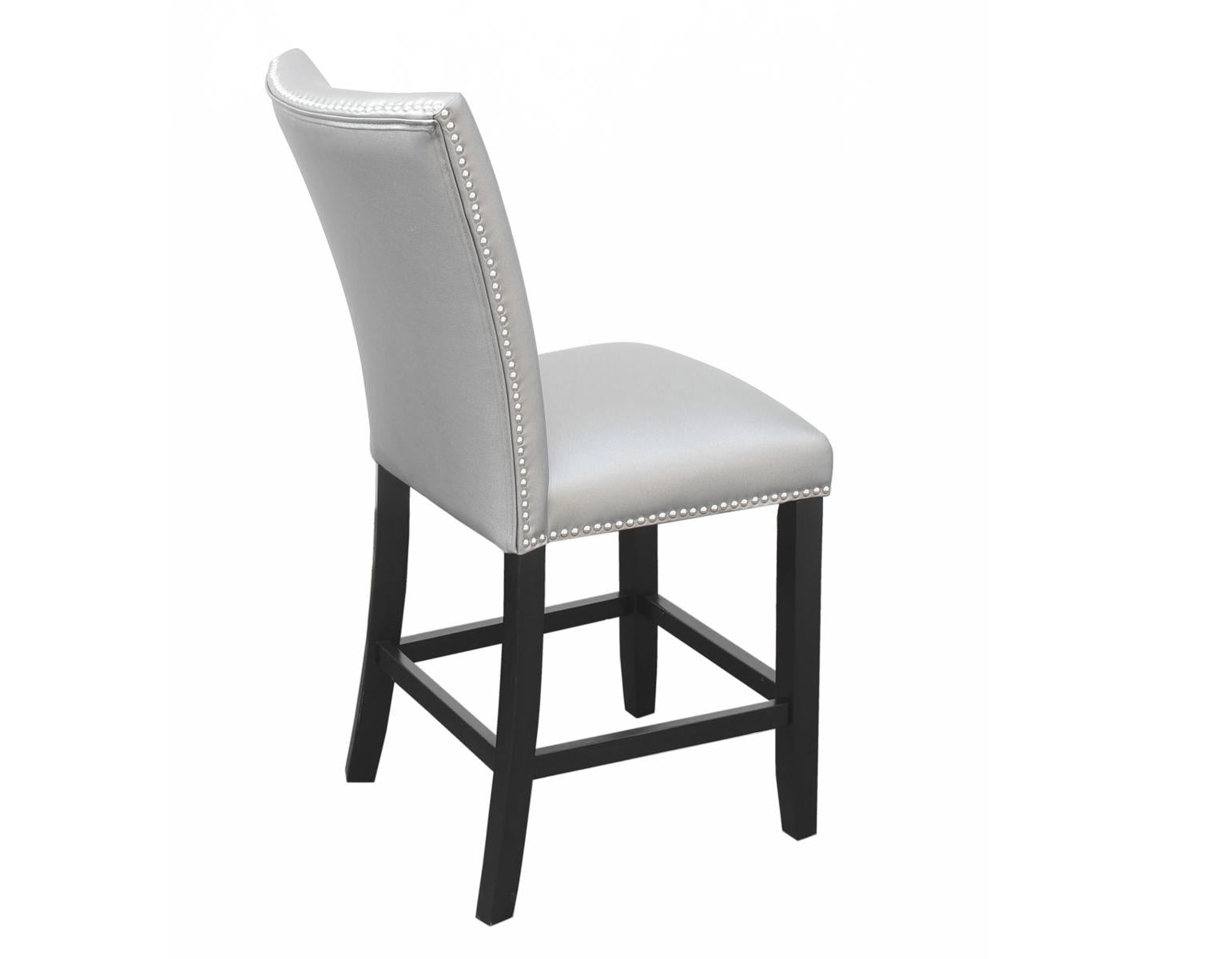 Steve Silver Camila Silver Counter Chair in Silver (Set of 2) - Luxury Home Furniture (MI)