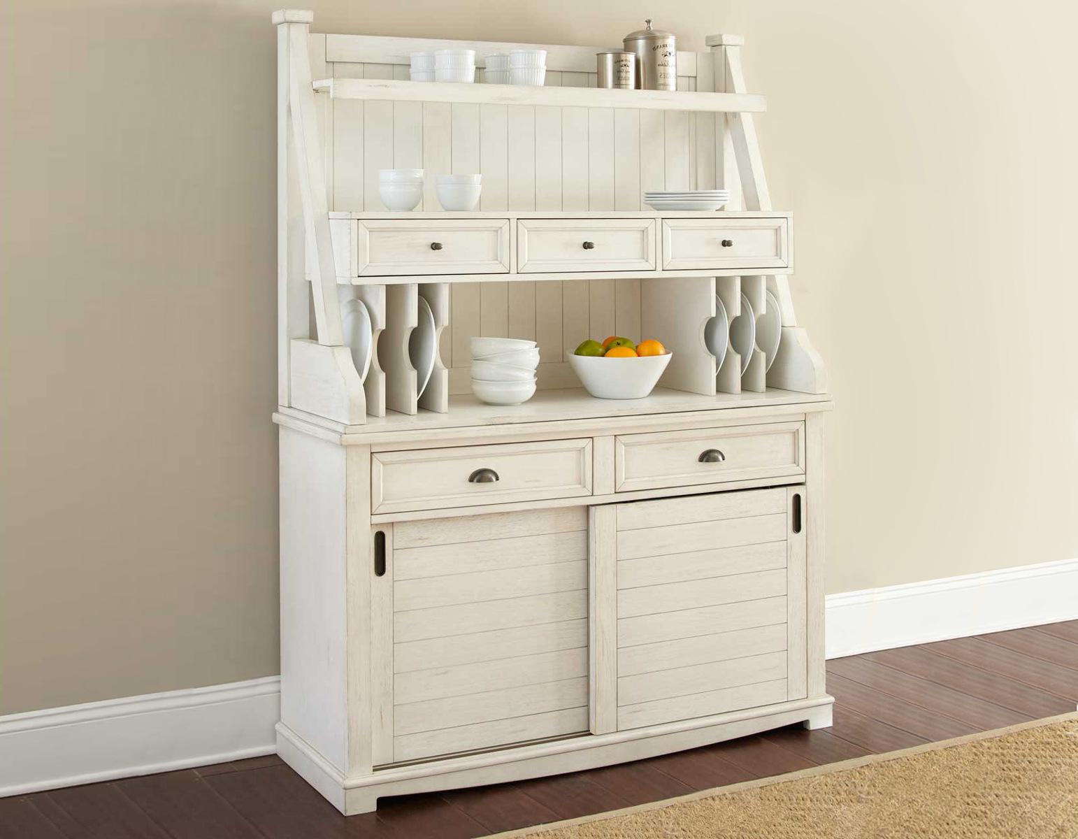 Steve Silver Cayla Buffet and Hutch in Antiqued White