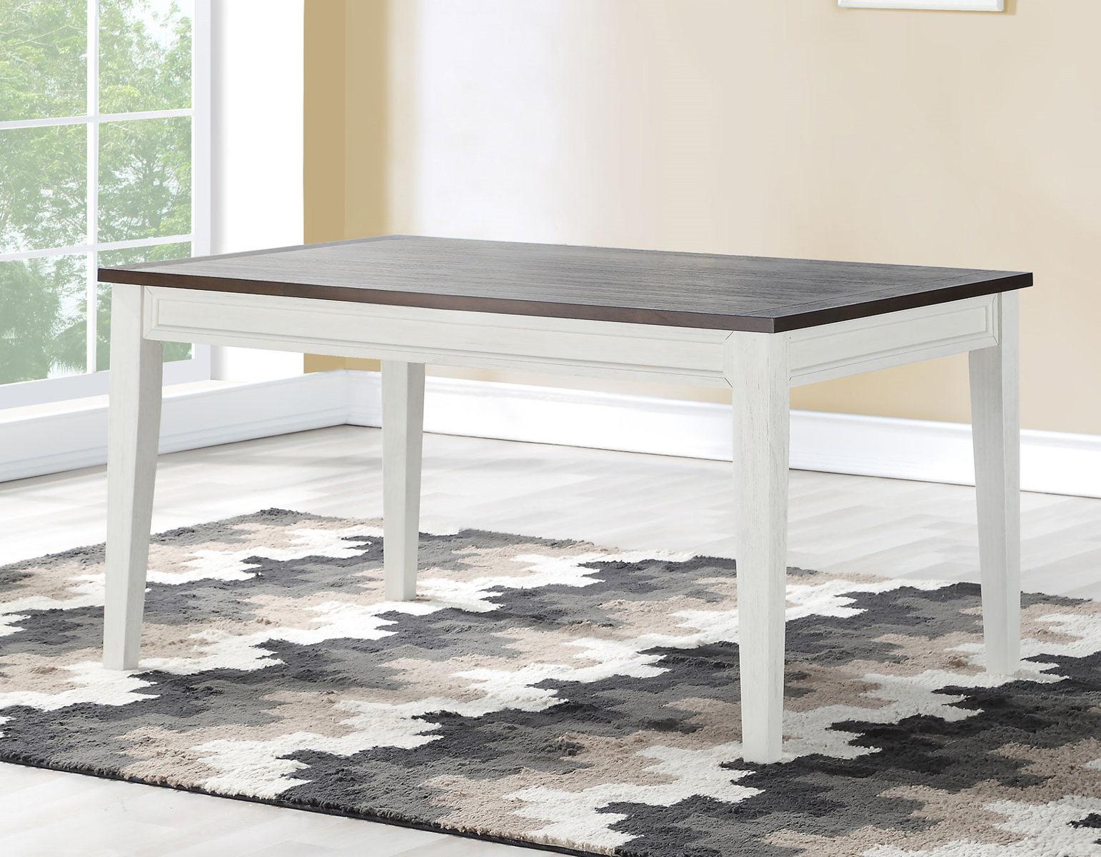 Steve Silver Caylie Dining Table in Two-tone Ivory and Driftwood - Luxury Home Furniture (MI)