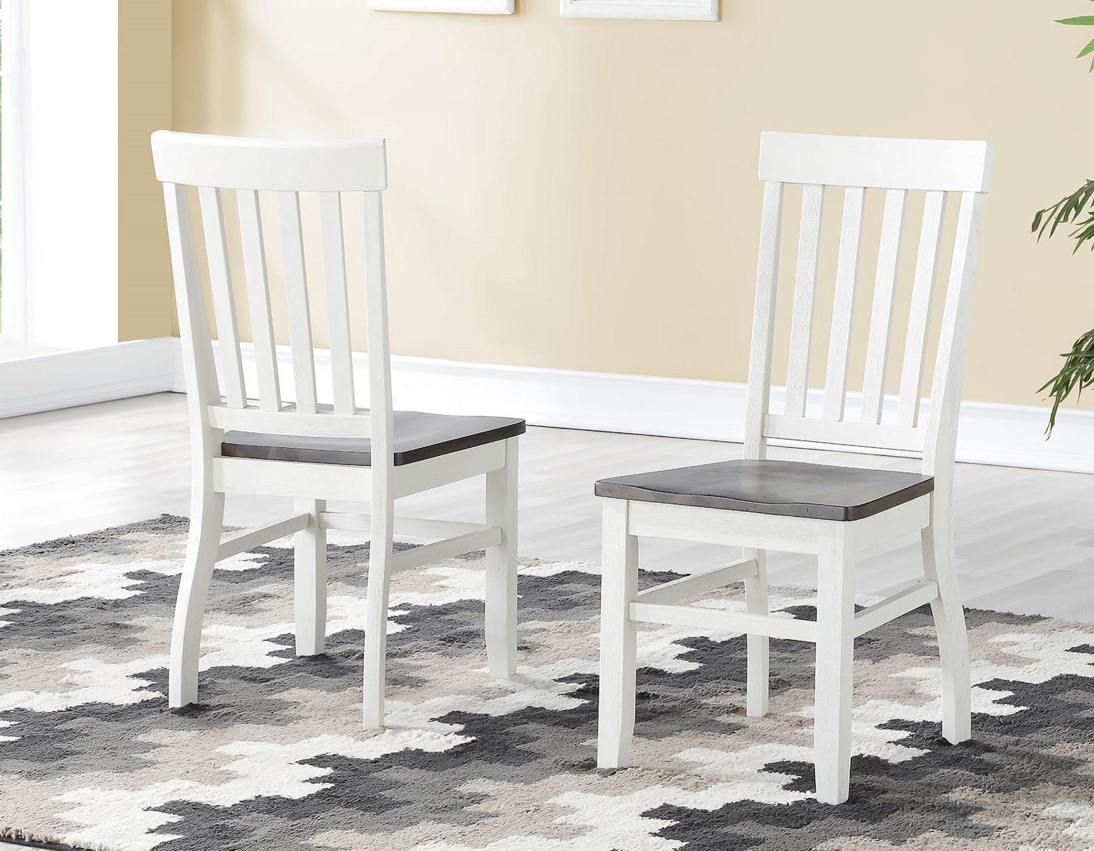 Steve Silver Caylie Side Chair in Two-tone Ivory and Driftwood (Set of 2) - Luxury Home Furniture (MI)