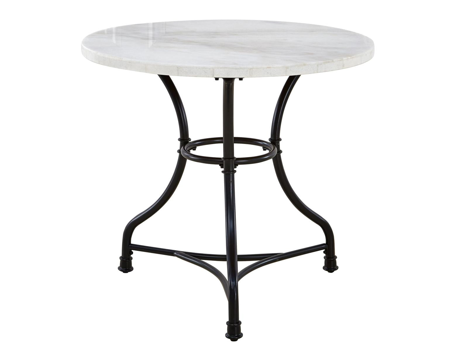 Steve Silver Claire Round White Marble Top Dining Table in White - Luxury Home Furniture (MI)