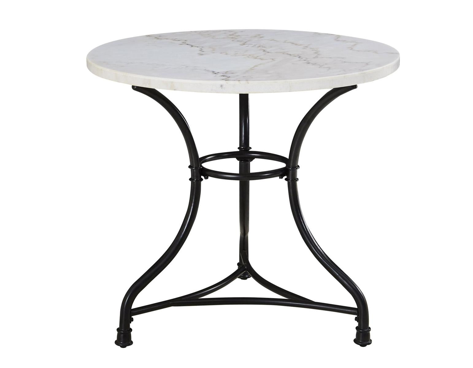 Steve Silver Claire Round White Marble Top Dining Table in White - Luxury Home Furniture (MI)