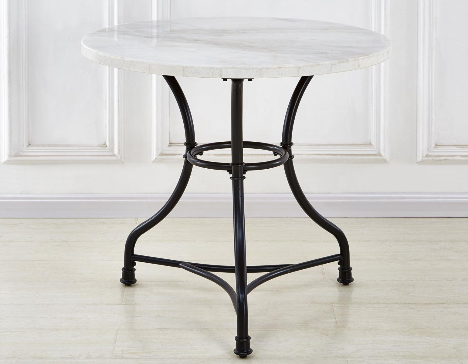 Steve Silver Claire Round White Marble Top Dining Table in White - Luxury Home Furniture (MI)