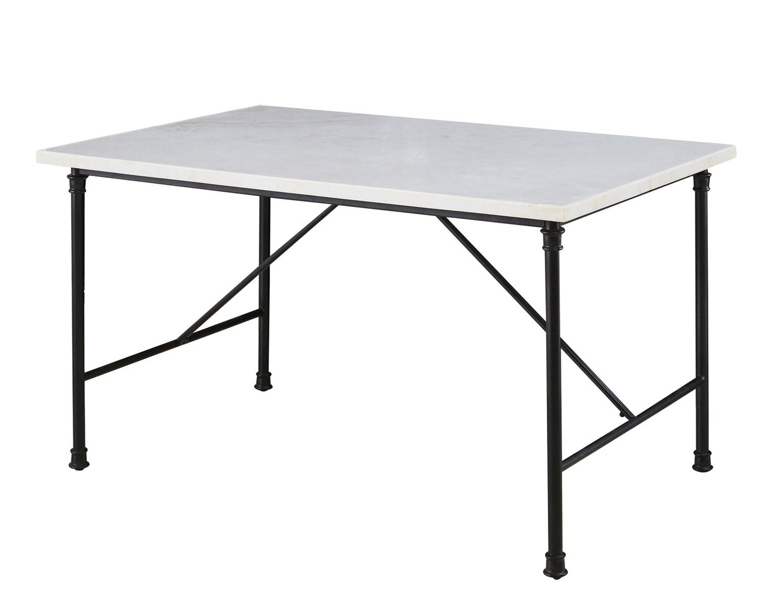 Steve Silver Claire White Marble Top Dining Table in White - Luxury Home Furniture (MI)