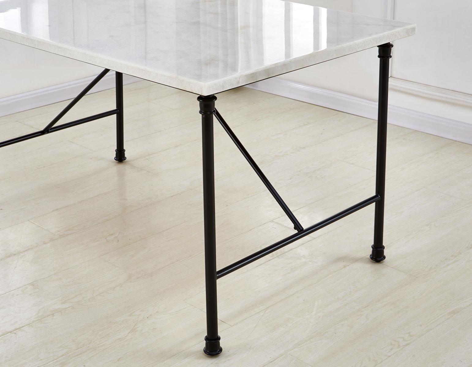 Steve Silver Claire White Marble Top Dining Table in White - Luxury Home Furniture (MI)