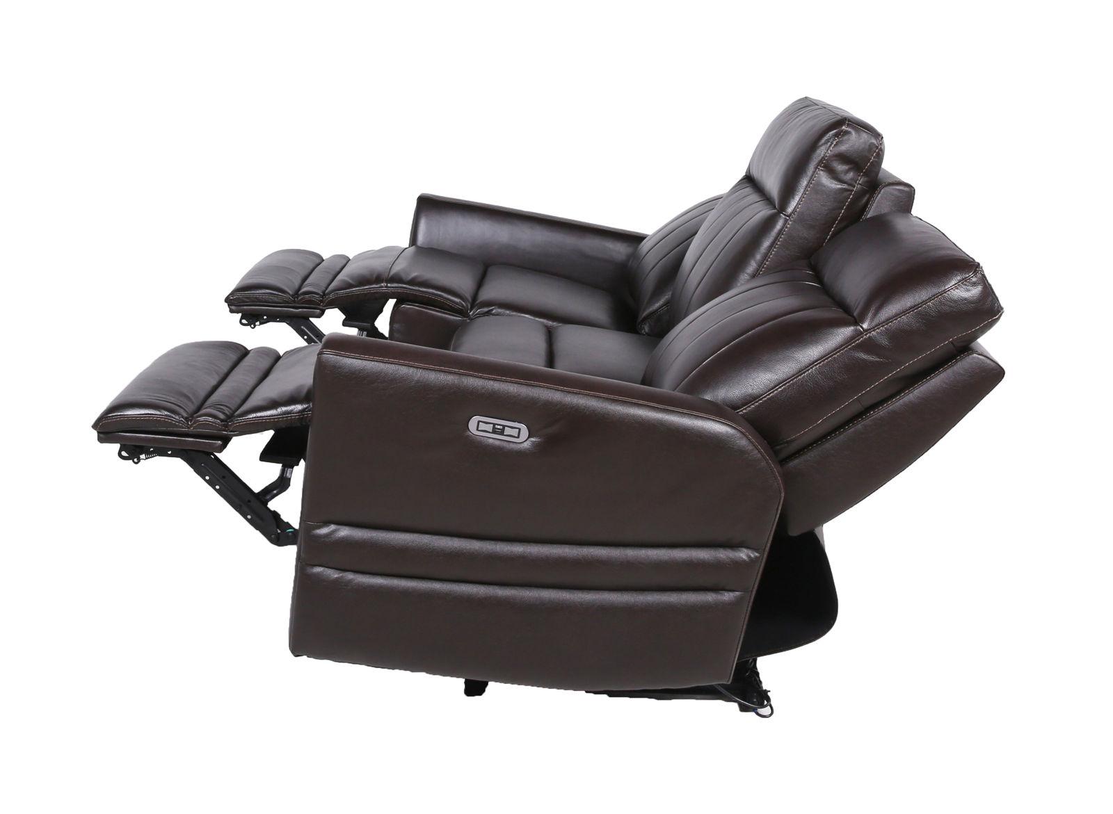 Steve Silver Coachella Leather Dual Power Reclining Loveseat in Brown - Luxury Home Furniture (MI)
