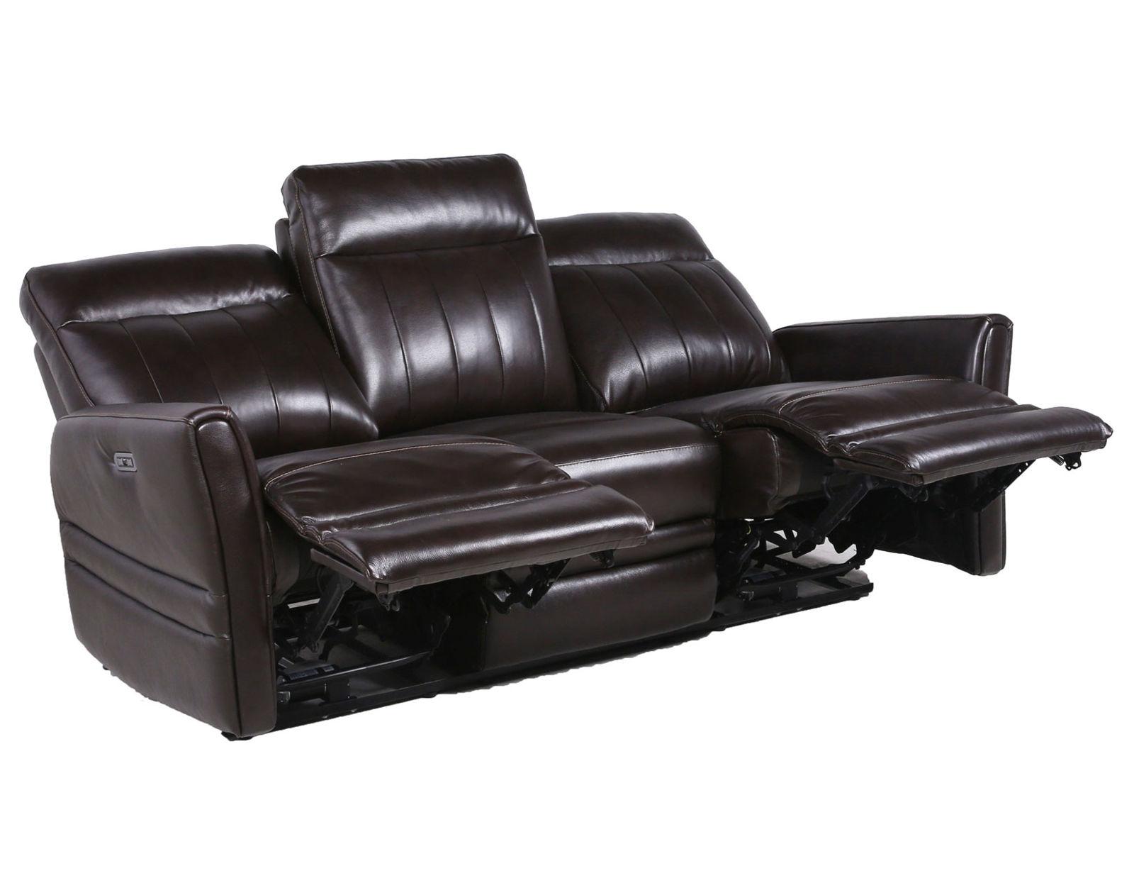 Steve Silver Coachella Leather Dual Power Reclining Sofa in Brown - Luxury Home Furniture (MI)