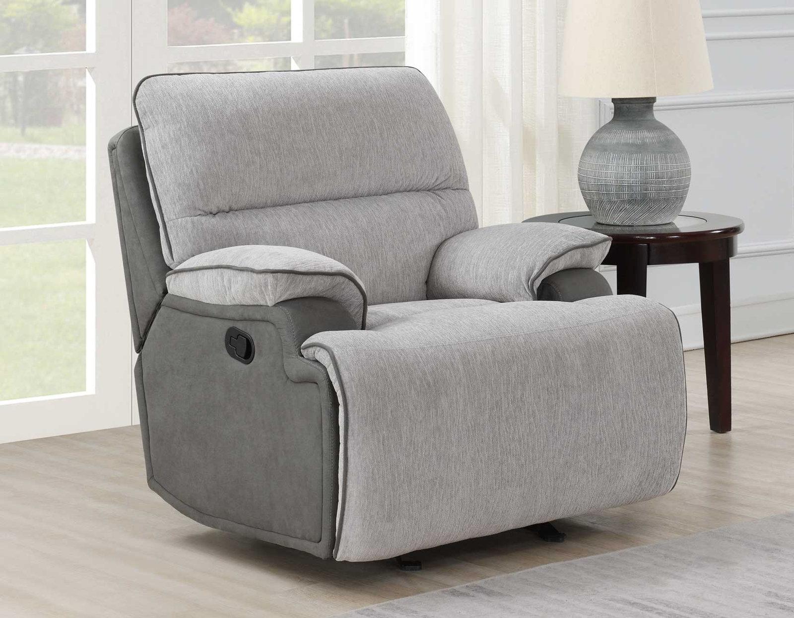 Steve Silver Cyprus Manual Glider Recliner in Two-Tone Cloud - Luxury Home Furniture (MI)