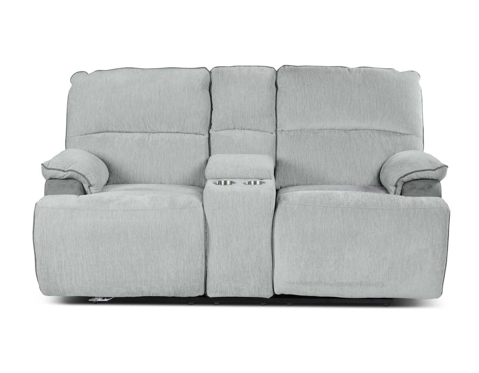 Steve Silver Cyprus Manual Reclining Console Loveseat in Two-Tone Cloud - Luxury Home Furniture (MI)
