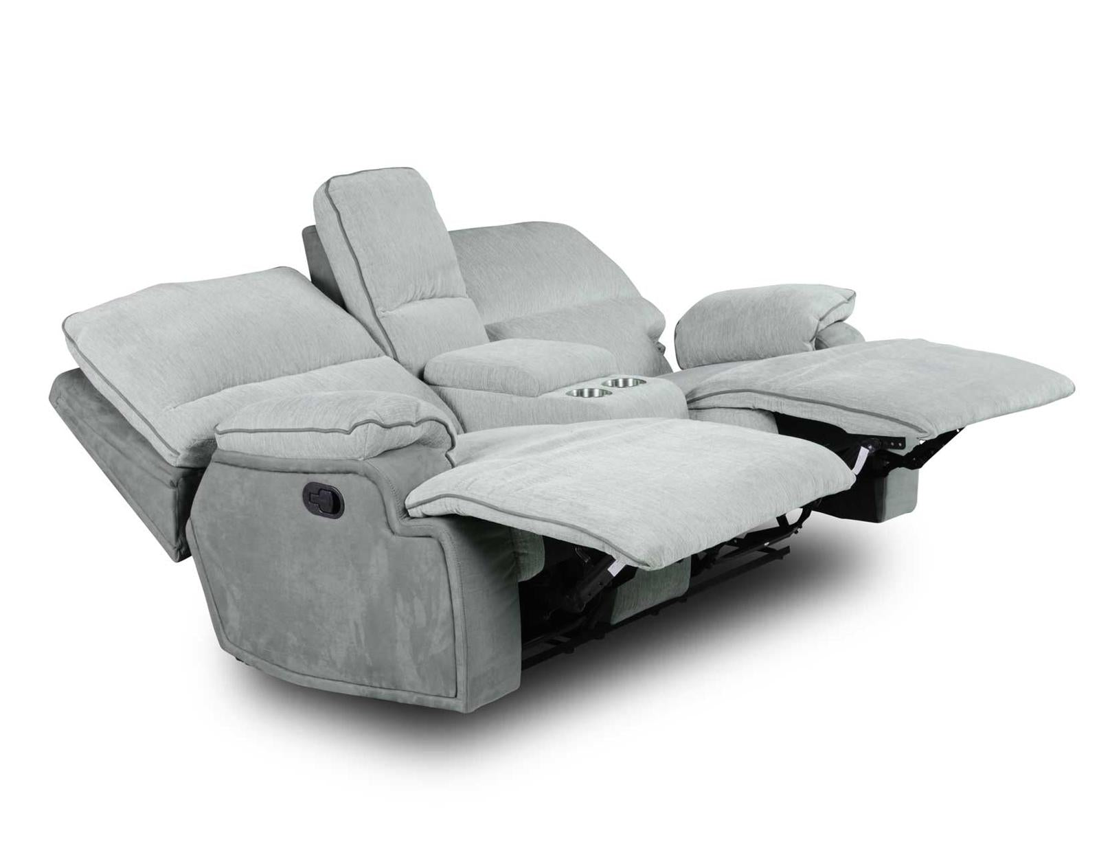 Steve Silver Cyprus Manual Reclining Console Loveseat in Two-Tone Cloud - Luxury Home Furniture (MI)