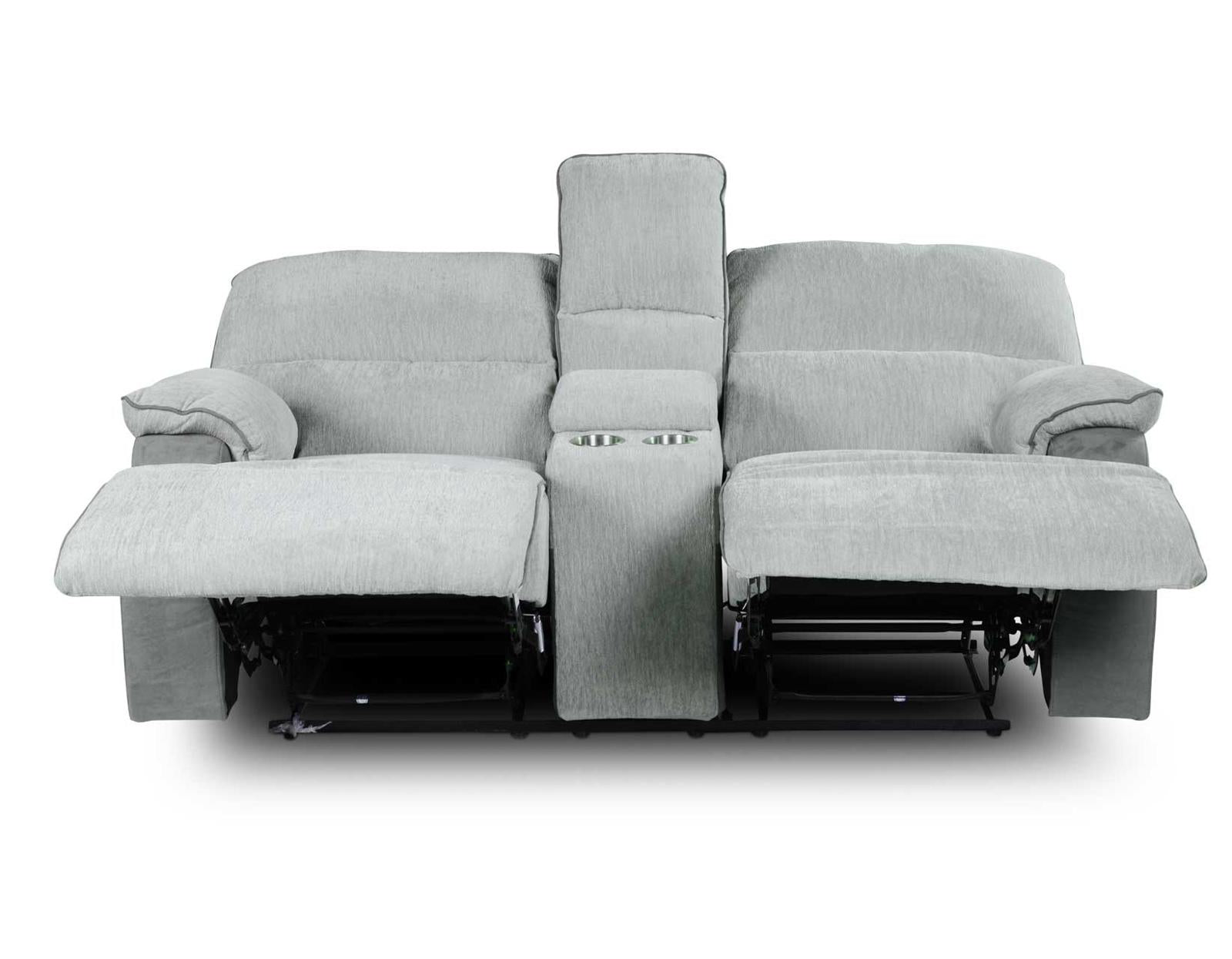 Steve Silver Cyprus Manual Reclining Console Loveseat in Two-Tone Cloud - Luxury Home Furniture (MI)