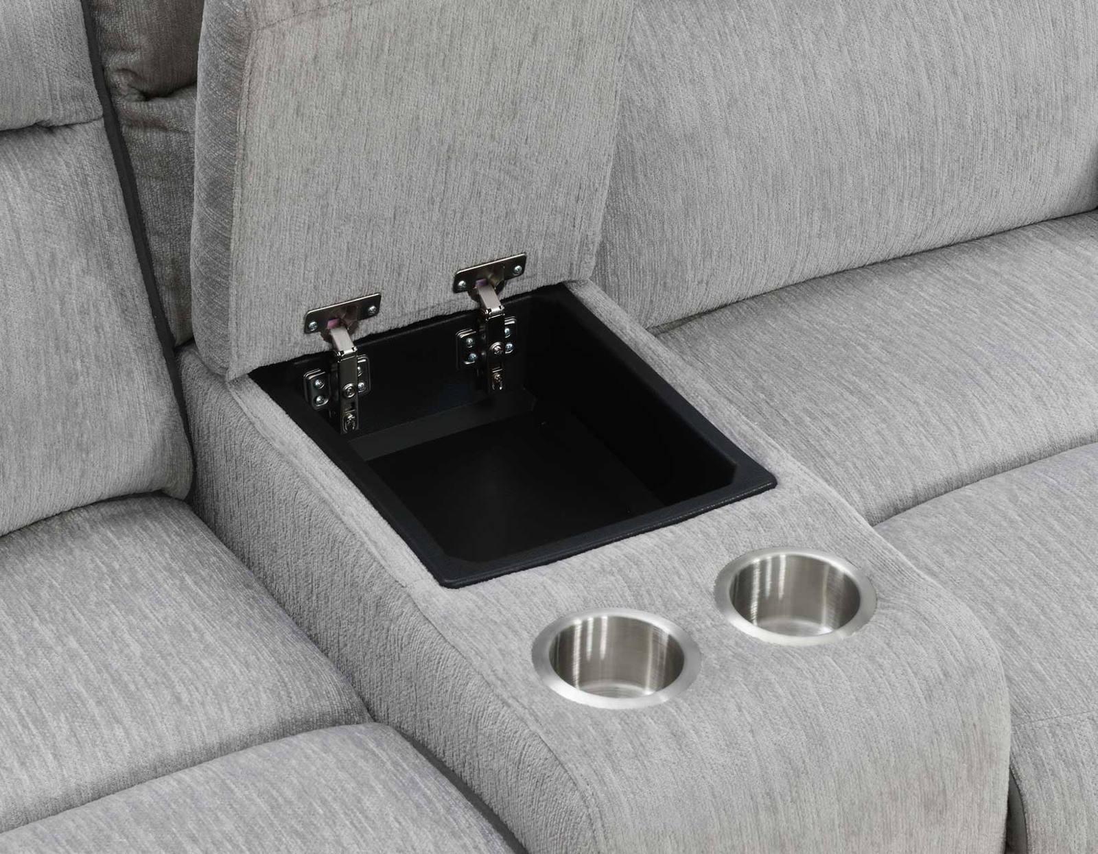 Steve Silver Cyprus Manual Reclining Console Loveseat in Two-Tone Cloud - Luxury Home Furniture (MI)