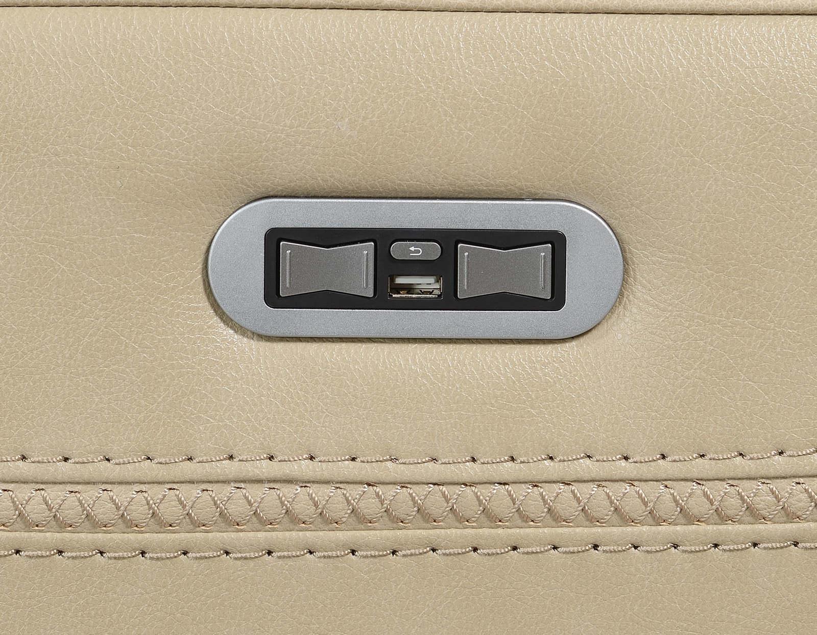 Steve Silver Doncella Leather Dual Power Reclining Sofa in Surly Sand - Luxury Home Furniture (MI)