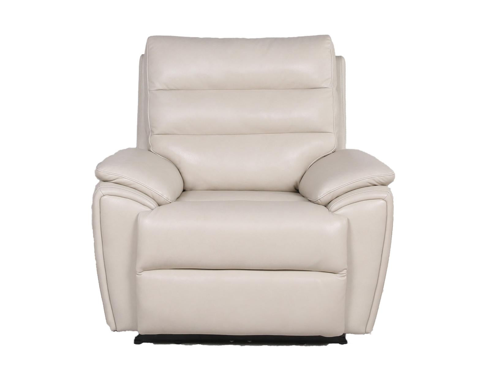 Steve Silver Duval Leather Dual Power Recliner in Impressive Ivory - Luxury Home Furniture (MI)