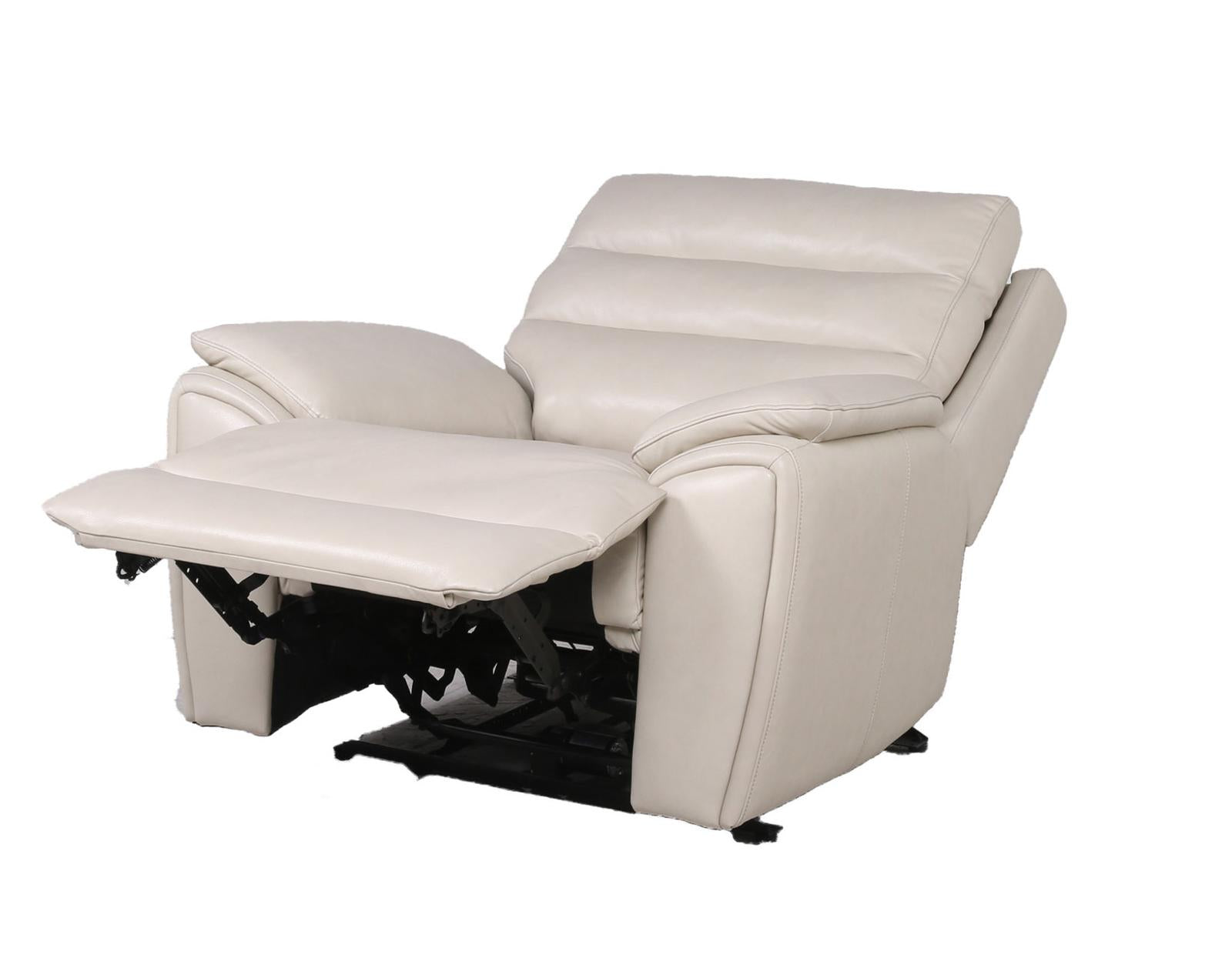 Steve Silver Duval Leather Dual Power Recliner in Impressive Ivory - Luxury Home Furniture (MI)