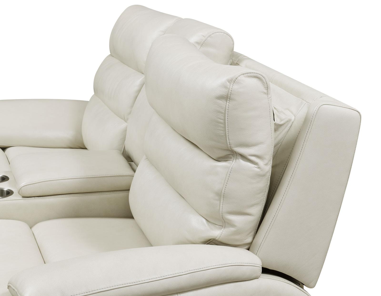 Steve Silver Duval Leather Dual Power Reclining Loveseat in Impressive Ivory - Luxury Home Furniture (MI)