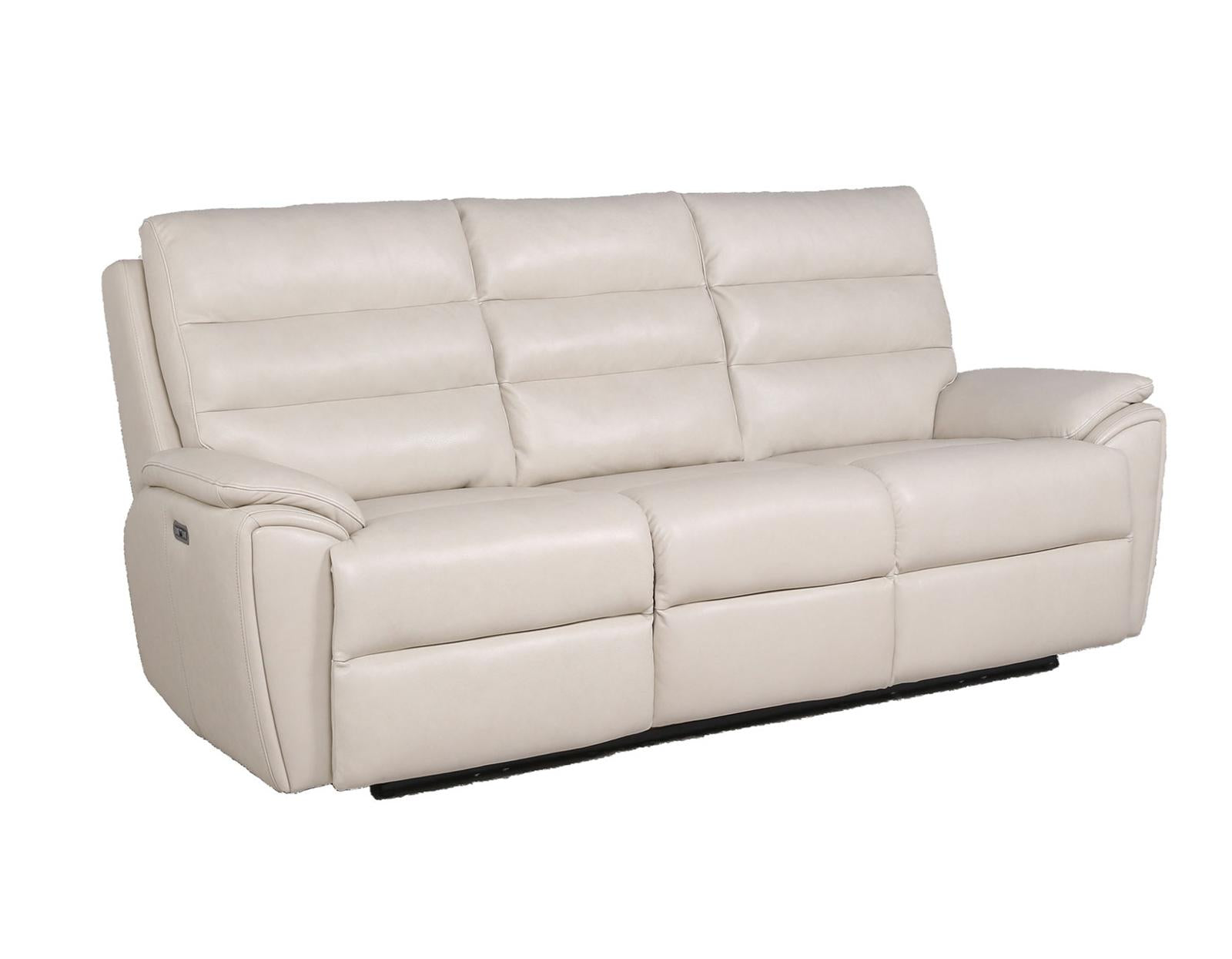 Steve Silver Duval Leather Dual Power Reclining Sofa in Impressive Ivory - Luxury Home Furniture (MI)