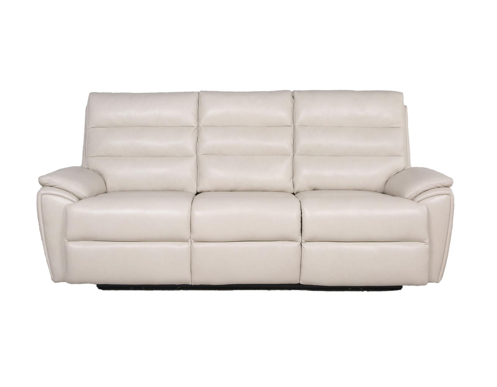 Steve Silver Duval Leather Dual Power Reclining Sofa in Impressive Ivory - Luxury Home Furniture (MI)