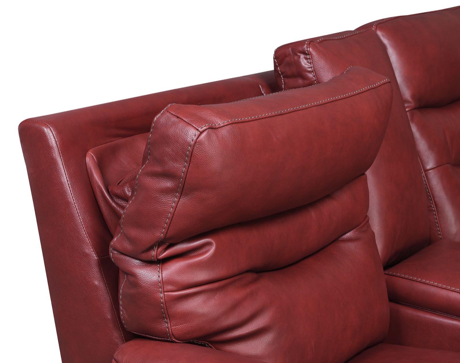 Steve Silver Fortuna Leather Dual Power Reclining Console Loveseat in Wine - Luxury Home Furniture (MI)