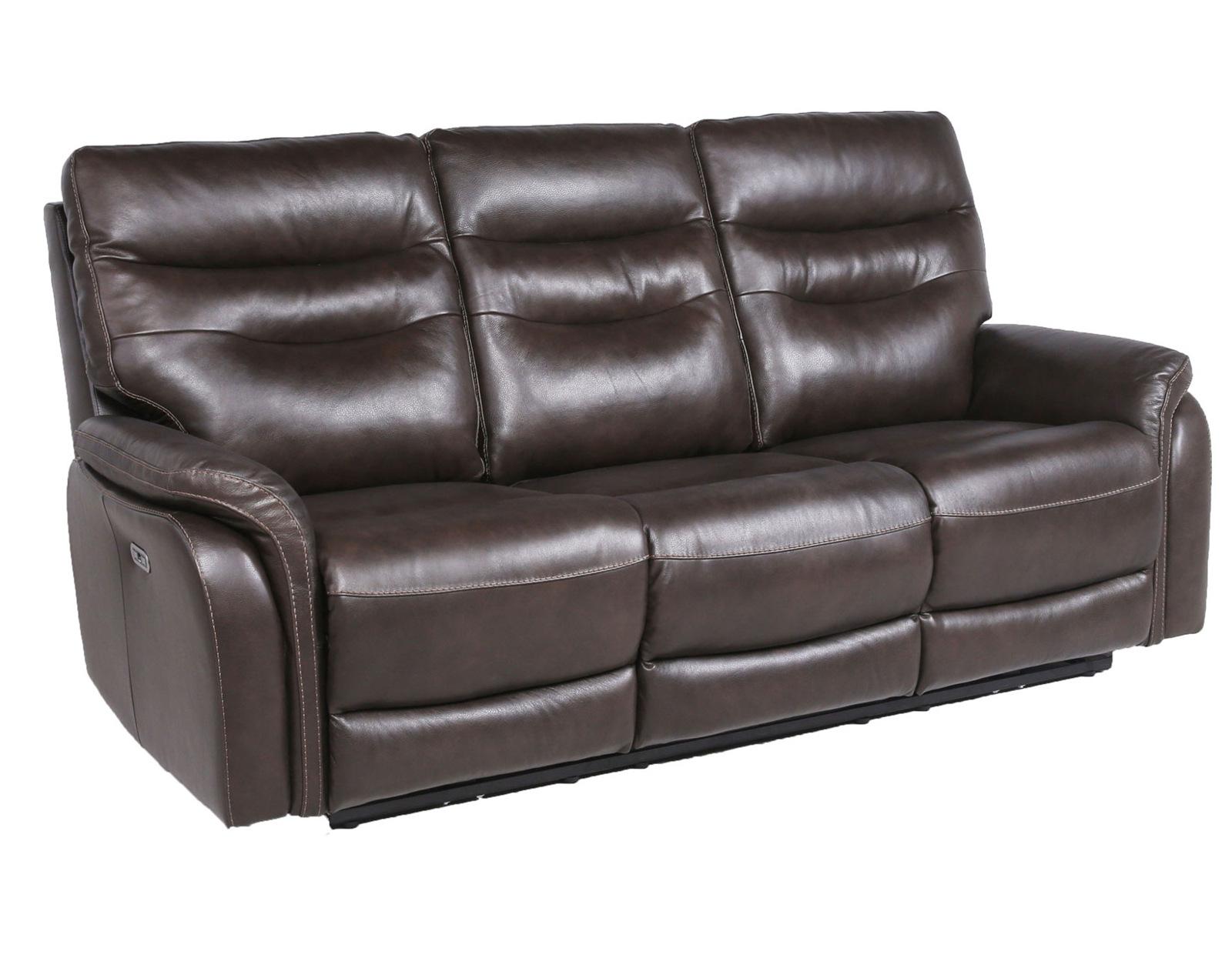 Steve Silver Fortuna Leather Dual Power Reclining Sofa in Coffee