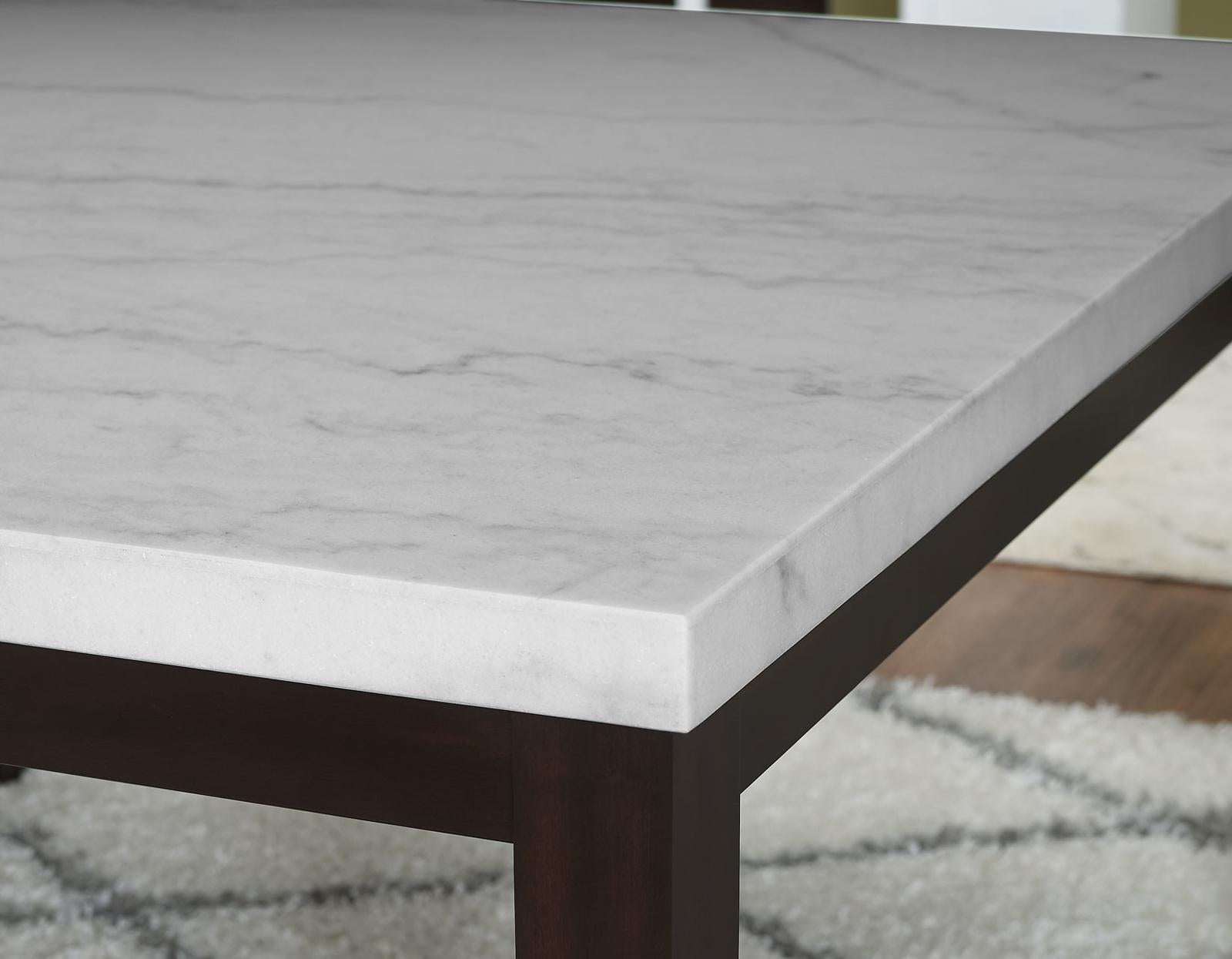 Steve Silver Francis Square Marble Top Counter Table in Cordovan Dark Cherry - Luxury Home Furniture (MI)