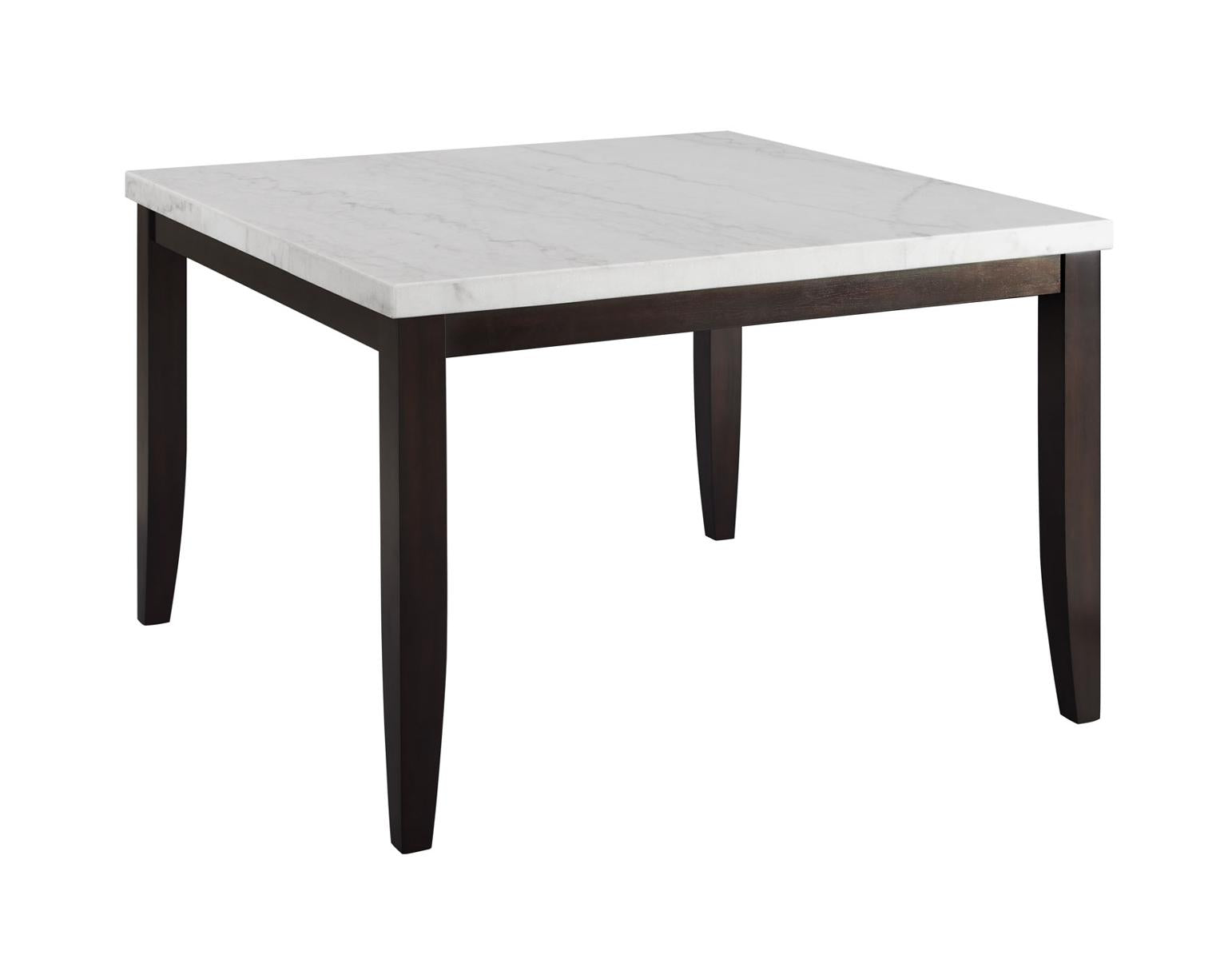 Steve Silver Francis Square Marble Top Dining Table in Cordovan Dark Cherry - Luxury Home Furniture (MI)