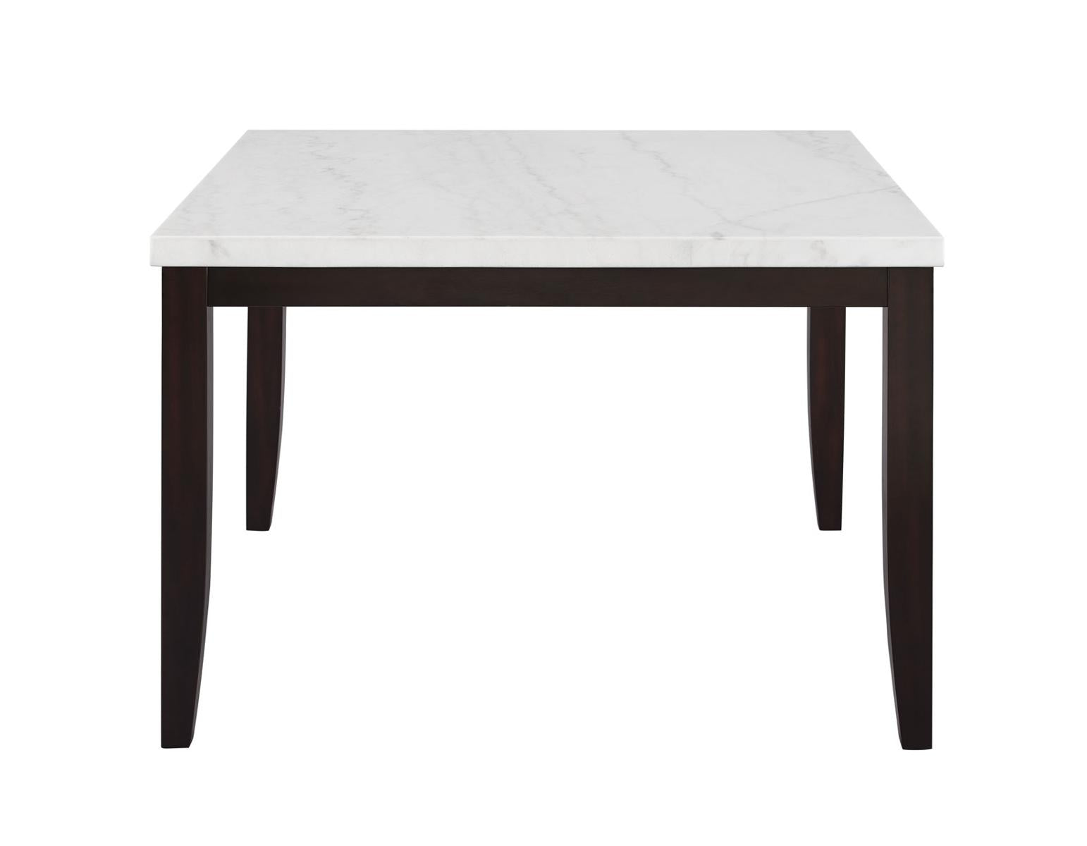 Steve Silver Francis Square Marble Top Dining Table in Cordovan Dark Cherry - Luxury Home Furniture (MI)
