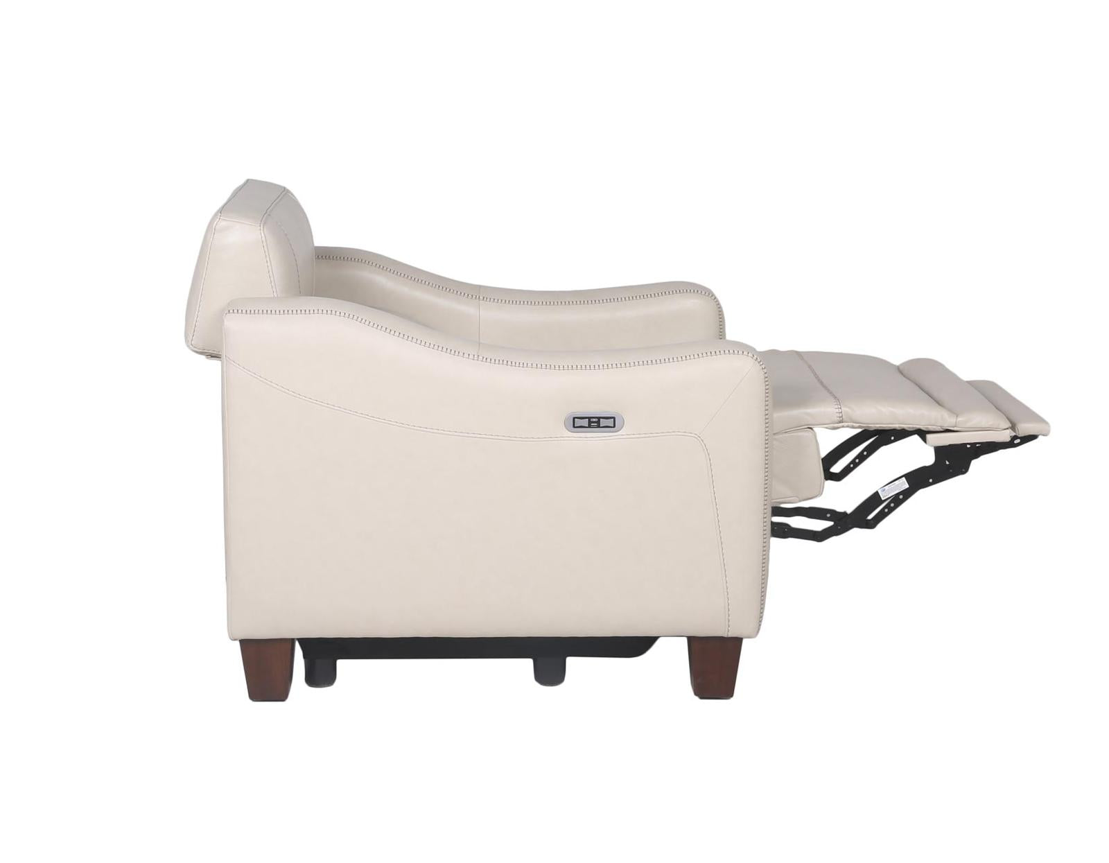 Steve Silver Giorno Dual Power Leather Recliner in Ivory - Luxury Home Furniture (MI)
