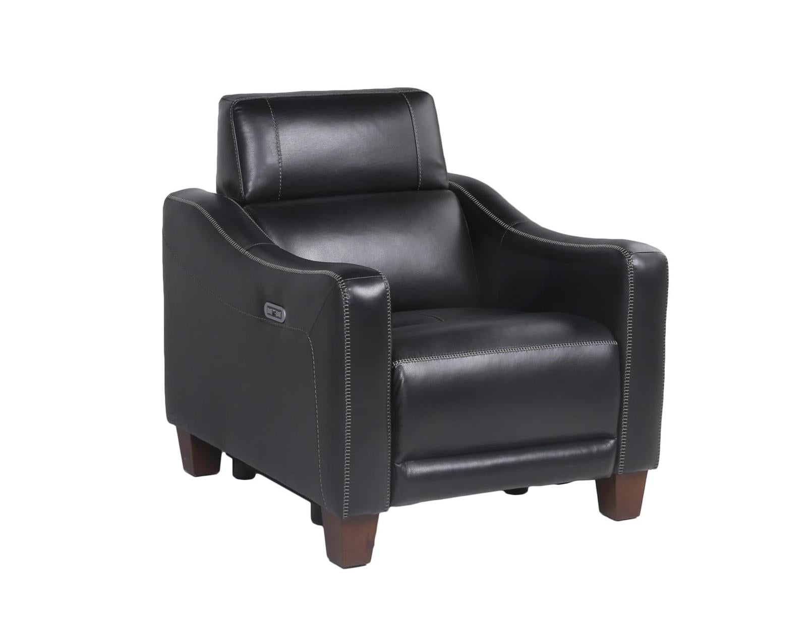 Steve Silver Giorno Dual Power Leather Recliner in Midnight - Luxury Home Furniture (MI)
