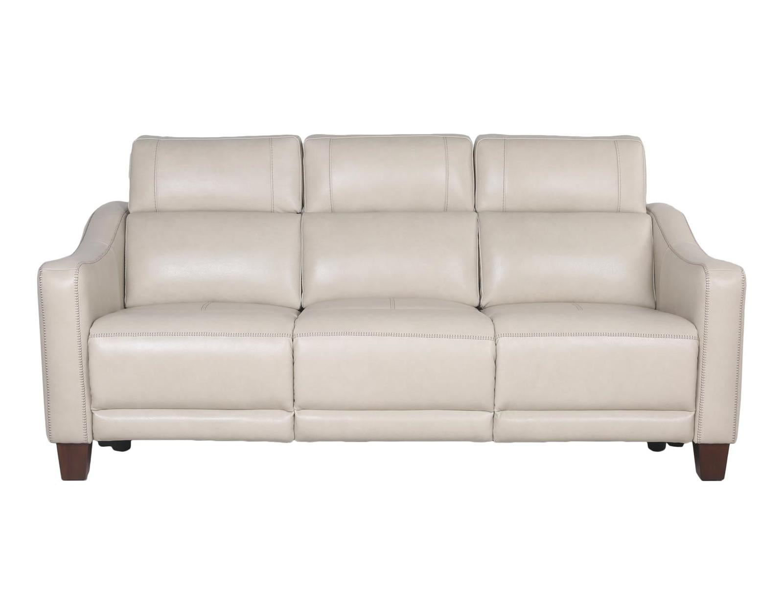 Steve Silver Giorno Dual Power Leather Sofa in Ivory - Luxury Home Furniture (MI)