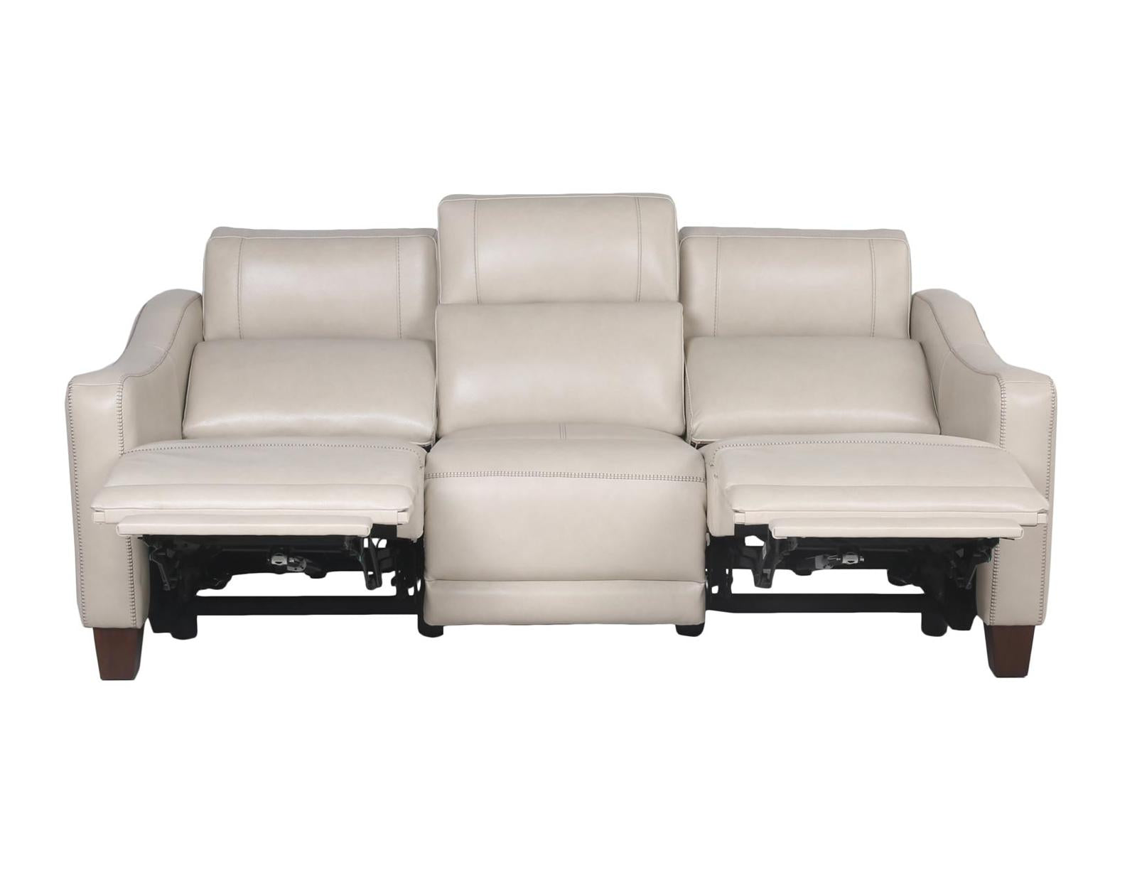Steve Silver Giorno Dual Power Leather Sofa in Ivory - Luxury Home Furniture (MI)