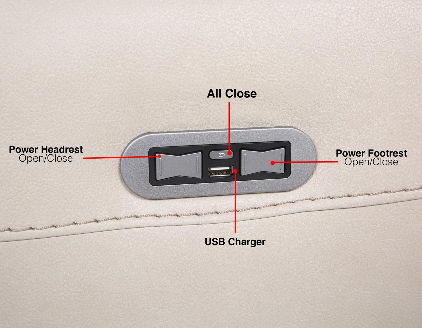 Steve Silver Giorno Dual Power Leather Sofa in Ivory - Luxury Home Furniture (MI)