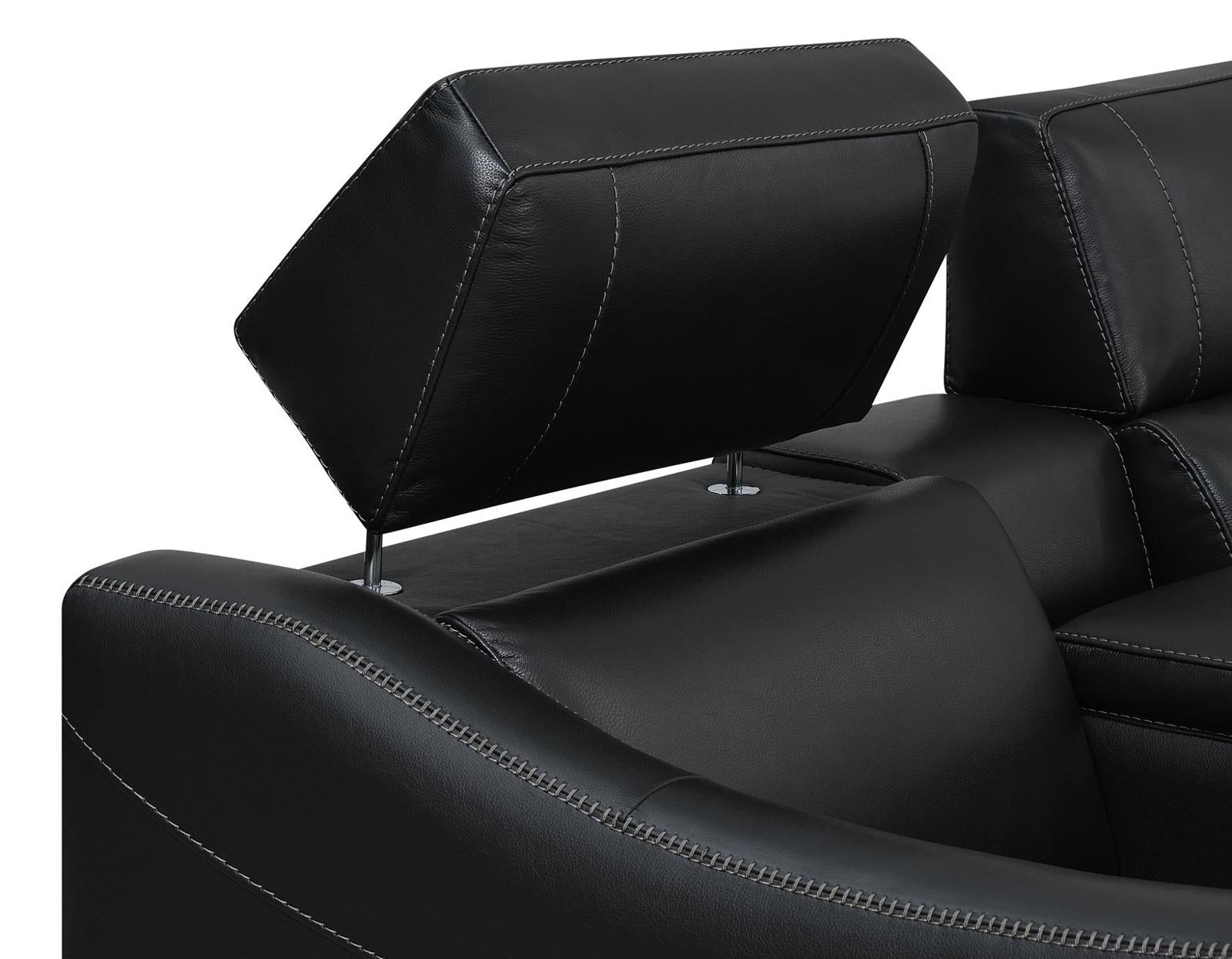 Steve Silver Giorno Dual Power Leather Sofa in Midnight - Luxury Home Furniture (MI)