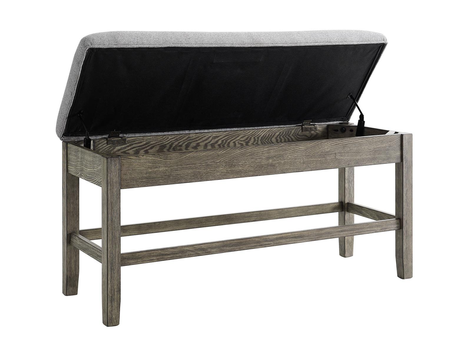 Steve Silver Grayson Storage Counter Bench in Driftwood - Luxury Home Furniture (MI)