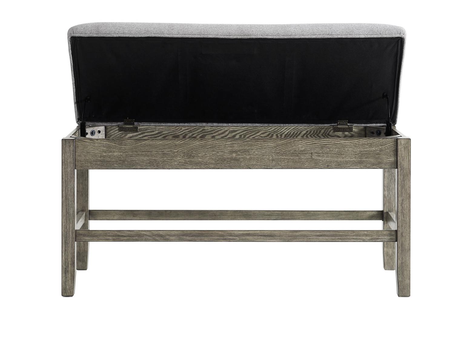 Steve Silver Grayson Storage Counter Bench in Driftwood - Luxury Home Furniture (MI)