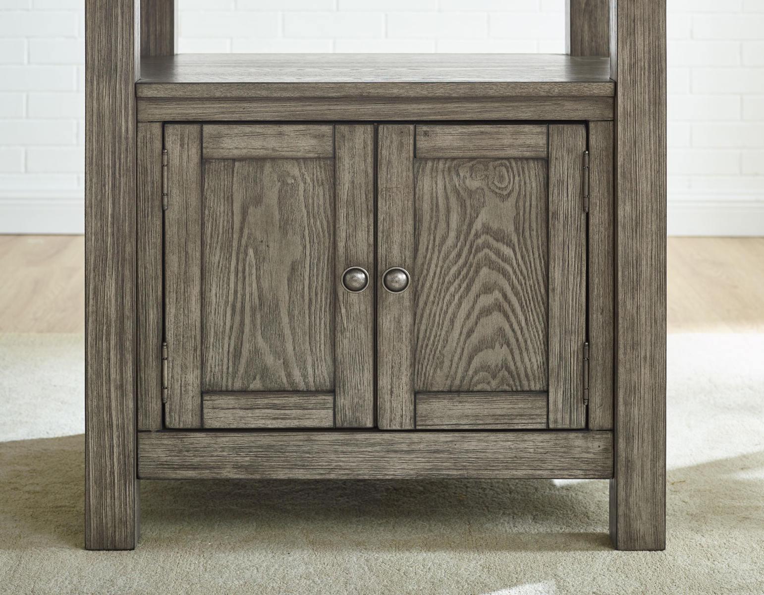 Steve Silver Grayson White Marble Counter Storage Table in Driftwood - Luxury Home Furniture (MI)