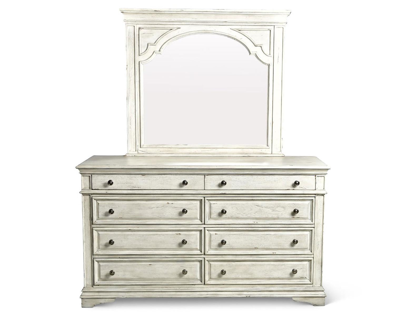 Steve Silver Highland Park 8 Drawer Dresser in Cathedral White - Luxury Home Furniture (MI)