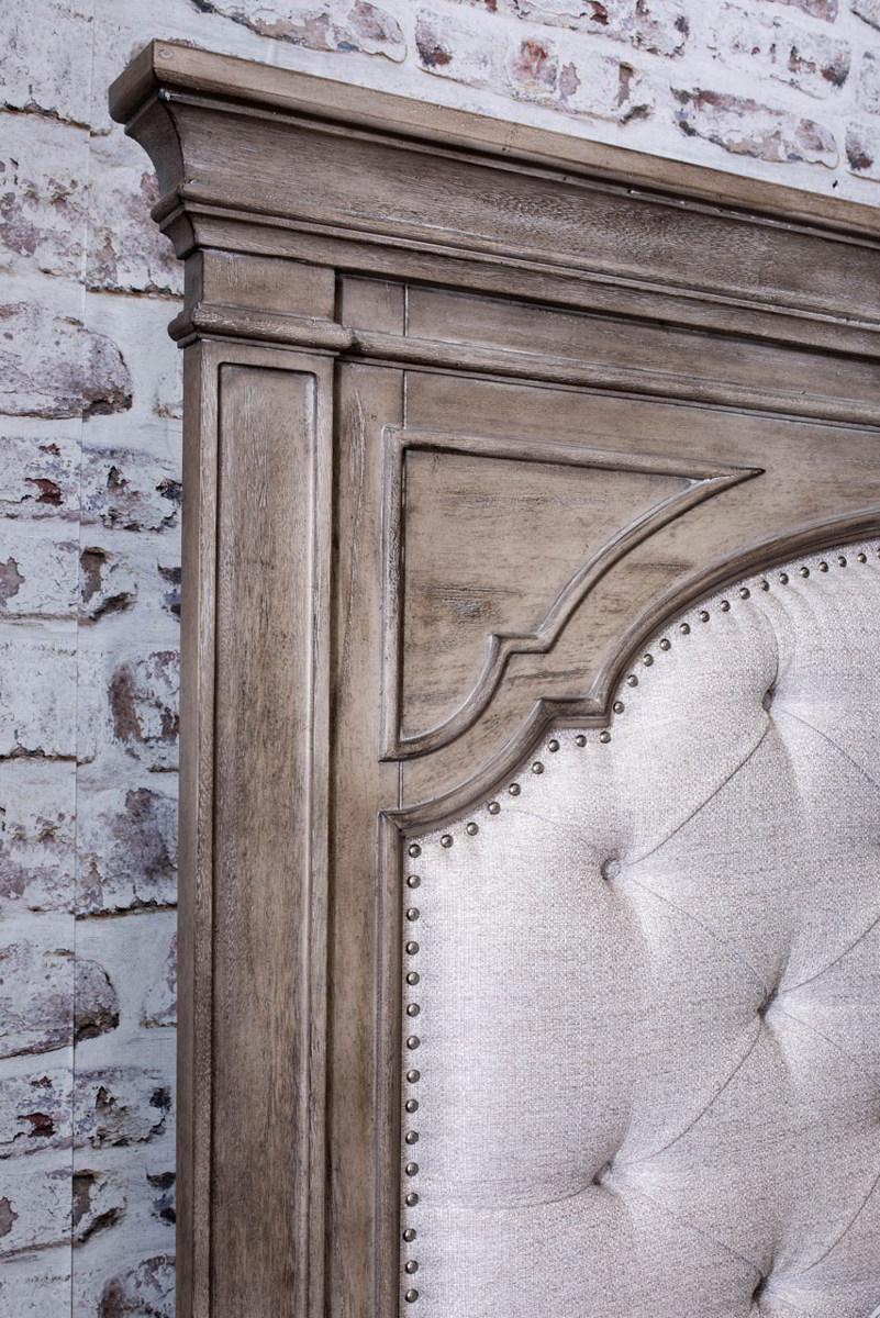 Steve Silver Highland Park King Panel Bed in Waxed Driftwood - Luxury Home Furniture (MI)
