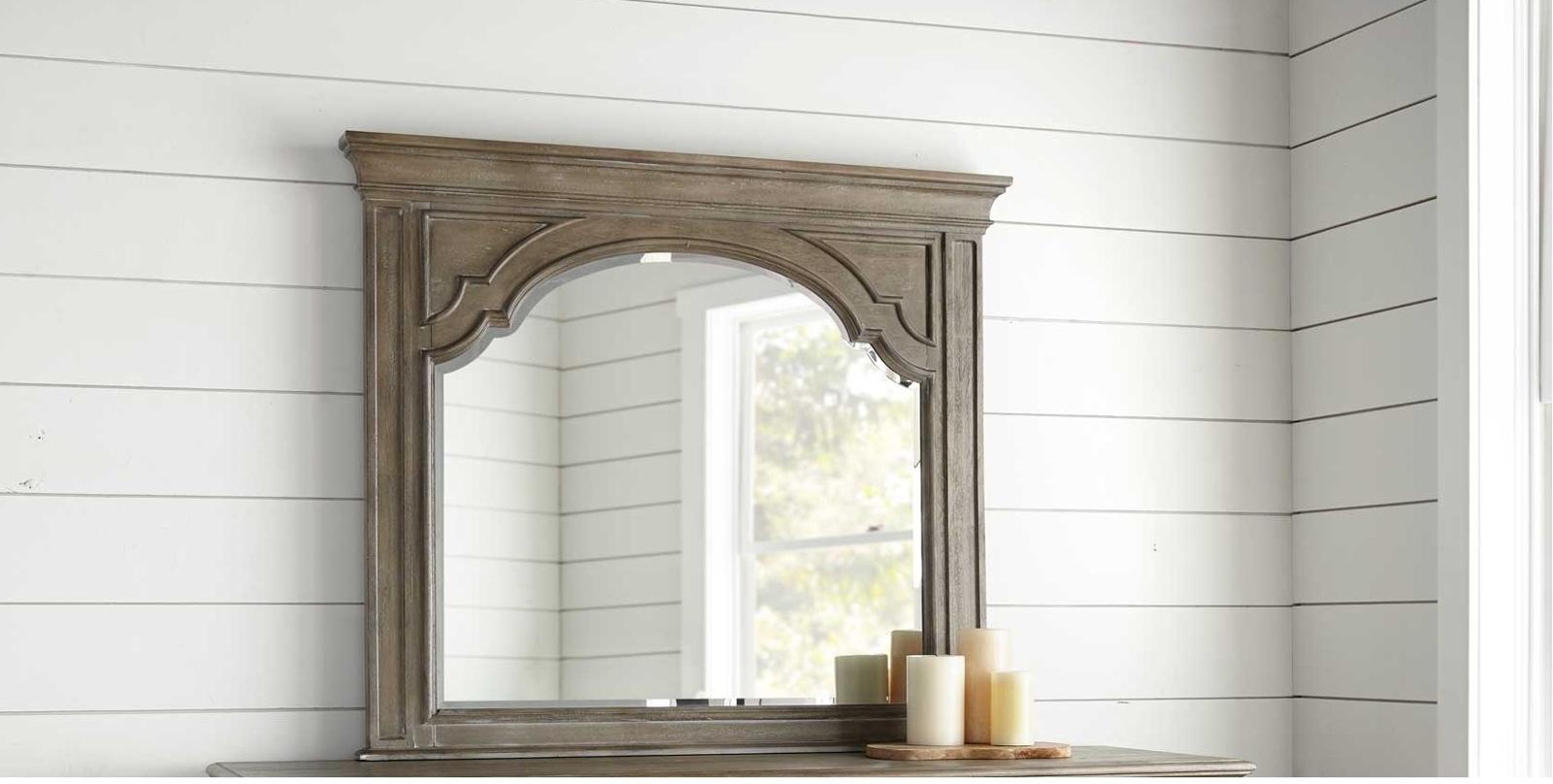 Steve Silver Highland Park Mirror in Waxed Driftwood - Luxury Home Furniture (MI)
