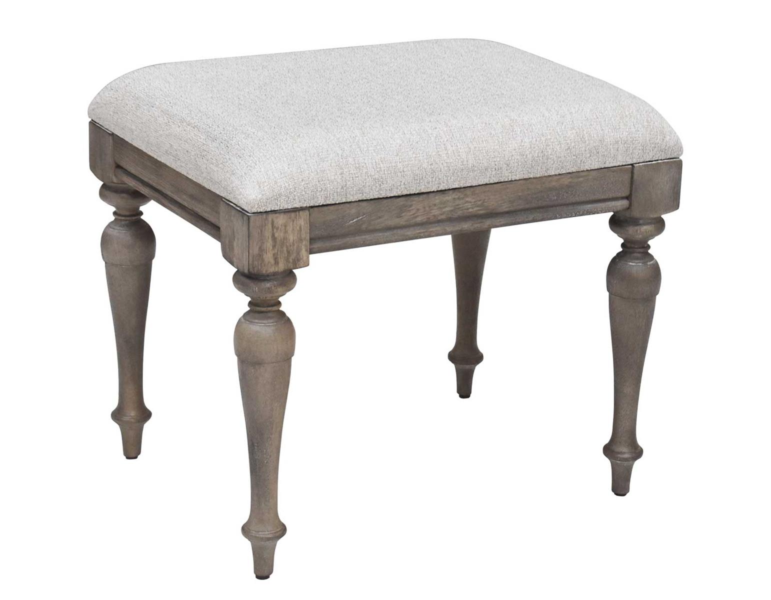 Steve Silver Highland Park Vanity Bench in Waxed Driftwood - Luxury Home Furniture (MI)