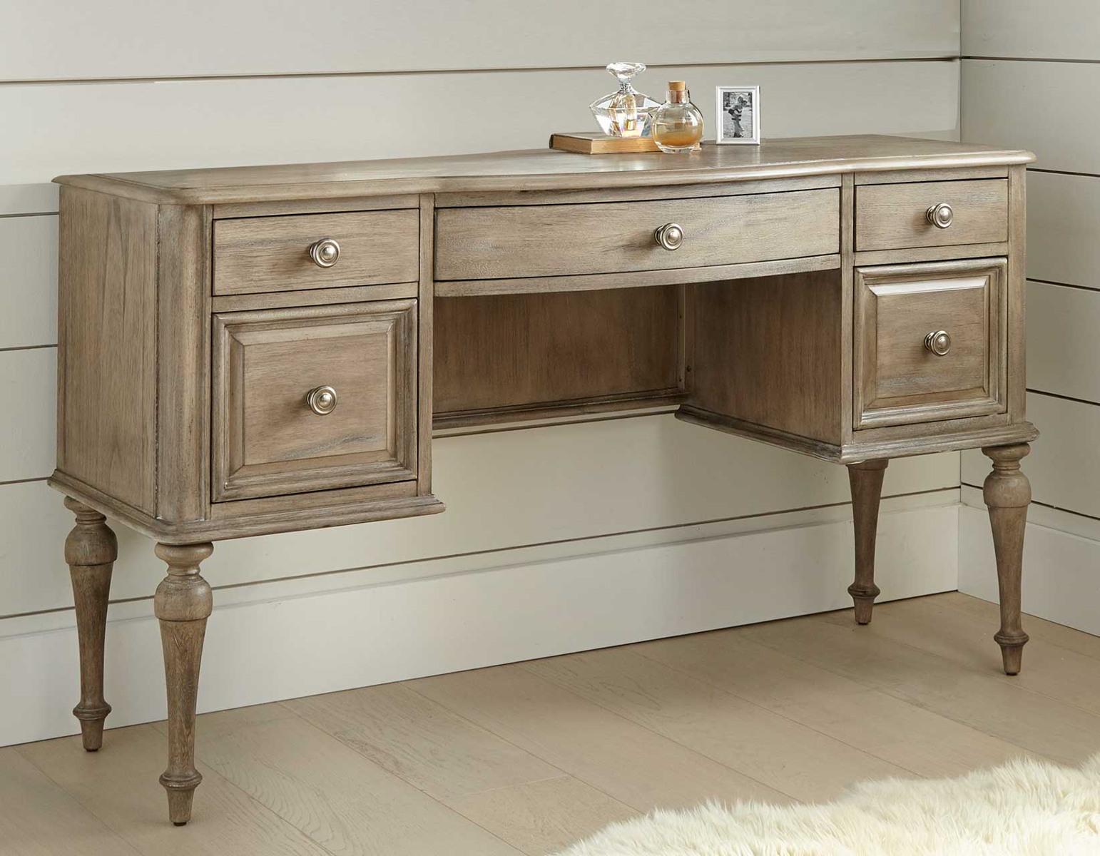 Steve Silver Highland Park Vanity Desk in Waxed Driftwood - Luxury Home Furniture (MI)