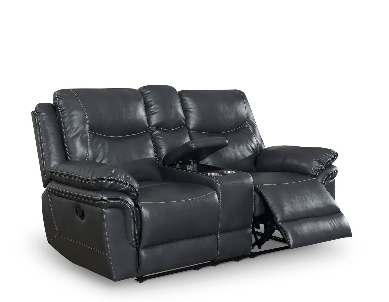 Steve Silver Isabella Manual Reclining Console Loveseat in Grey