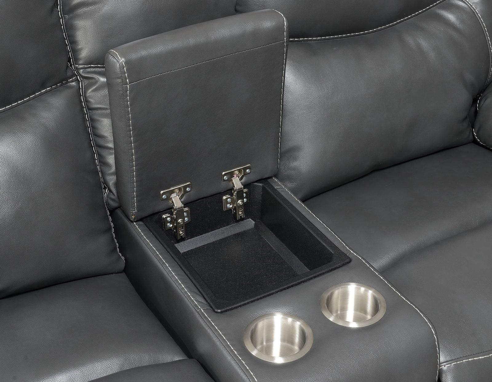 Steve Silver Isabella Manual Reclining Console Loveseat in Grey - Luxury Home Furniture (MI)