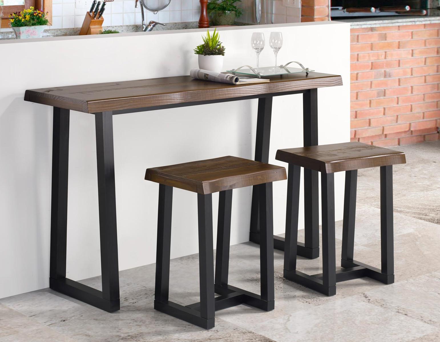 Steve Silver Jennings Live Edge Stool in Cherry (Set of 2) - Luxury Home Furniture (MI)