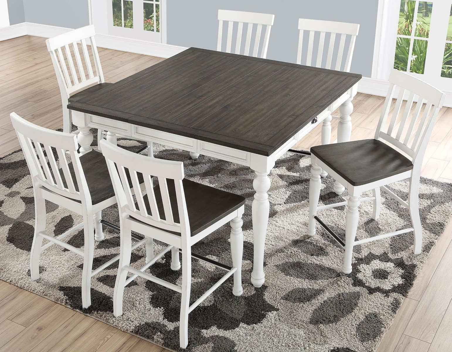 Steve Silver Joanna Counter Table in Two-tone Ivory and Mocha - Luxury Home Furniture (MI)