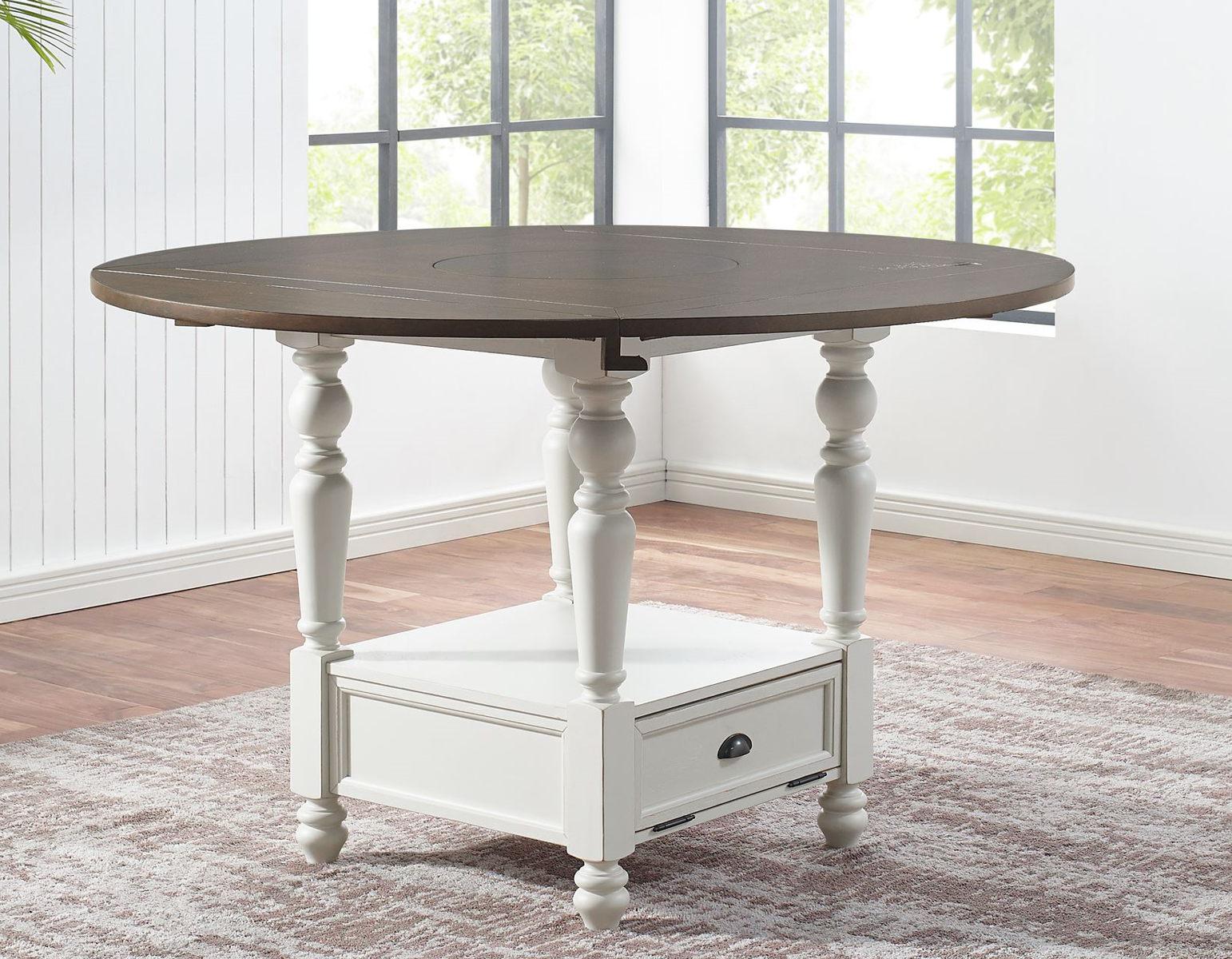 Steve Silver Joanna Round Counter Table in Two-tone Ivory and Mocha - Luxury Home Furniture (MI)