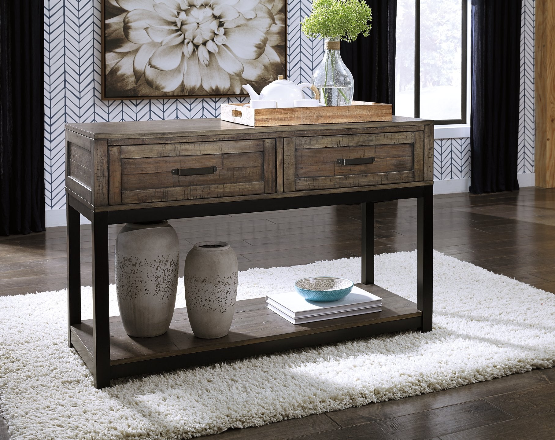 Johurst Sofa/Console Table - Luxury Home Furniture (MI)